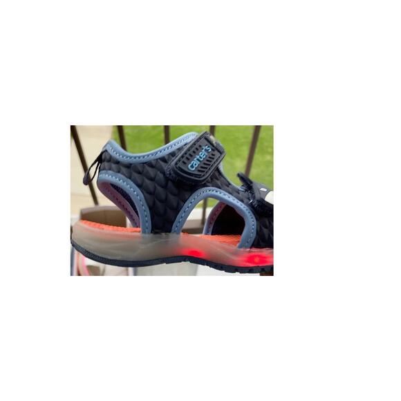 Carter's Boys Infant Toddler Light Up Sandals - Navy 4 NWT - Picture 9 of 9